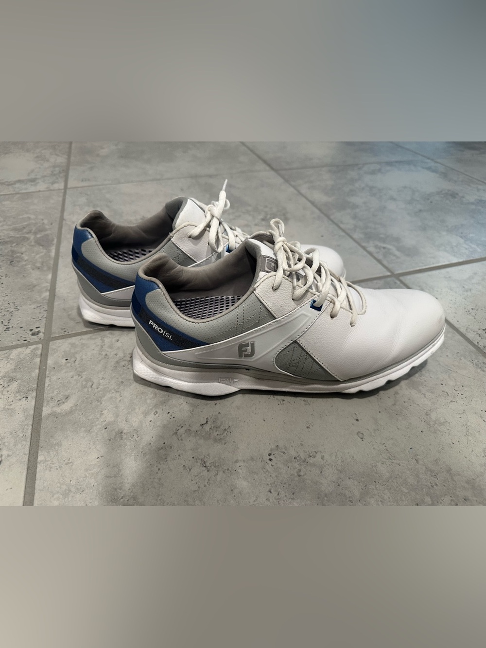 FootJoy Pro/SL Men’s Golf Shoes - White, Gray & Blue Accent
